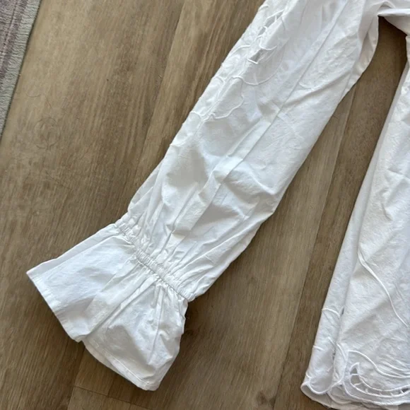 Free People Maisie Cutwork Long Sleeve Top sz L - Picture 9 of 10